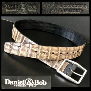 激レア GENUINE CROCODILE★Daniel & Bob /クロコダイル レザーベルト★ITALY エキゾチックレザー 竹腑 イタリア製 D&B ダニエル&ボブ