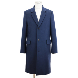 ポール・スミス BEAVER MELTON SINGLE CHESTER COAT メルトン チェスター コート メンズ サイズ L ネイビー 日本製 Paul Smith