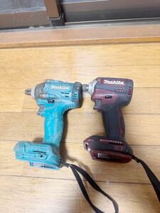 一円スタートMAKITA TD171D充電式 インパクトドライバ18V ブラシレス+マキタ充電式 インパクト　レンチTW300D 18Vジャンク品　まとめて2台