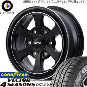 145/80R12 オールシーズンタイヤホイールセット ハイゼットジャンボ etc (GOODYEAR VectorCRAGO & GARCIA Dallas6 4穴 100)