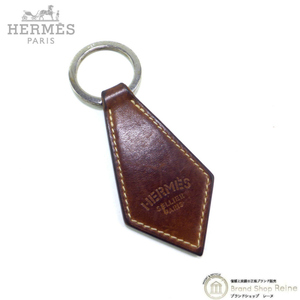 エルメス （HERMES） ポルトクレ タブ Tab キーリング ネクタイ型 カーフレザー キーホルダー ブラウン（中古）