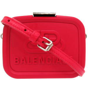 美品 バレンシアガ ランチボックスケース LUNCH BOX MINI CASE ショルダーバッグ 638324 樹脂系 ラムスキン レッド 0731 BALENCIAGA