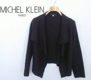 ★美品*MICHEL KLEIN*サイズ40*薄手ジャケット*アンゴラ混*ウール*ミッシェルクラン*レディース*ブラウン*　＃3640