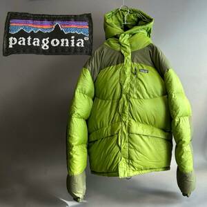 YM565 patagonia パタゴニア ダウンパーカー 84651F5 メンズLサイズ ライトグリーン パッカブル グースダウン85% 検)ゲッコーグリーン 古着