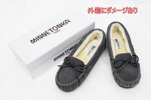 MINNETONKA ミネトンカ レディースムートンシューズ CALLY グレー 25cm 女性用ボアシューズ レザー 婦人靴 R2312-121