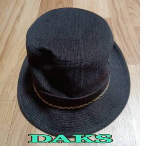 帽子 ◆ DAKS ◆ Lサイズ 58cm BLACK 系 ボウシ ◆ ダックス ◆メンズ ハット