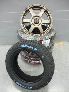 新品4本セット★S-6★モンスターR/T★155/65R14★ホワイトレター★ゴツゴツタイヤ★軽トラック・軽バン・ハイゼット・エブリー★G