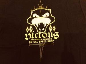 即決USED★希少な初期プリント柄☆ソー キャル スピード ショップ Tシャツ So-Cal Speed Shop Roadster 黒猫 M アメ車 ホットロッド