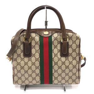 【鑑定済正規品】 GUCCI GGスプリーム シェリーライン 2way ショルダーバッグ ハンドバッグ 保存袋付き GUCCI オールドグッチ