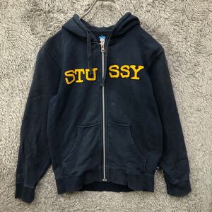 stussy kids ステューシーキッズ ジップパーカー ジップアップ スウェット フーディー サイズL ネイビー 子供服 トップス 最落なし（280）