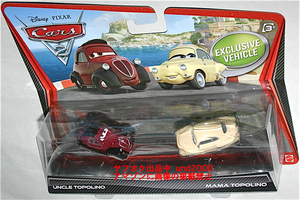 マテル ピクサー カーズ2 1/55 アンクル トッポリーノ ママ トッポリーノ 2台SET Mama Uncle Topolino Carsディズニー フィアット 500 Fiat