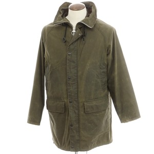 【中古】バブアー Barbour MARGARET HOWELL別注 オイルドコットン モッズコート オリーブ【サイズL】