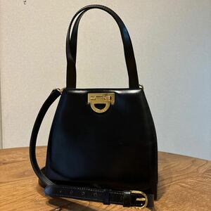 美品 確実正規品 CELINE セリーヌ 2way ハンドバッグ ショルダーバッグ レザー ヴィンテージ ブラック系 トートバッグ