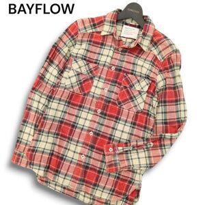 BAYFLOW ベイフロー 通年★ 長袖 ワーク チェック シャツ Sz.2　メンズ　A4T12338_B#C