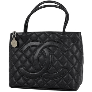 シャネル CHANEL 復刻トート ハンドバッグ ココマーク トートバッグ キャビアスキン ブラック レディース 【中古】