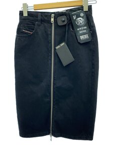 DIESEL◆スカート/26/コットン/BLK/de-pencil-zip