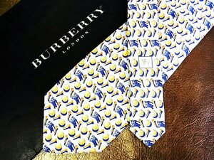 ♪vr0857♪良品♪【BURBERRY】バーバリー【ゴルフボール ピン 総ロゴ 柄】ネクタイ