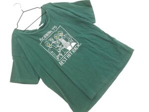 ネコポスOK SEVENDAYS=SUNDAY セブンデイズサンデイ プリント Tシャツ sizeL/緑 ■◆ ☆ egb1 レディース