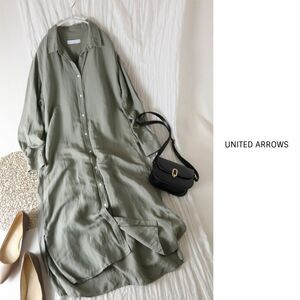 ユナイテッドアローズ UNITED ARROWS☆洗える シャツ ワンピース☆M-B 4835