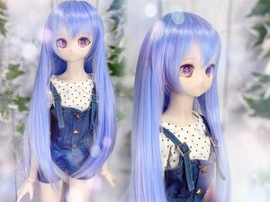 ●ドールウィッグ*ロングヘアー*あじさい色*9～9.5インチ（MDD DD SD SmartDollなど）●doll wig*dollwig●