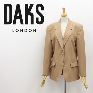 美品◆DAKS Signature ダックス ウール ロゴ金釦 ジャケット ベージュ 40