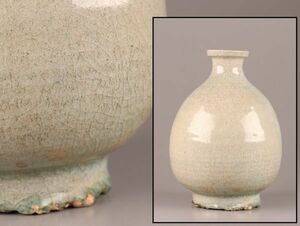 古美術 朝鮮古陶磁器 高麗青磁 花瓶 時代物 極上品 初だし品 C6437