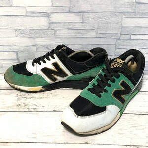 R5434bE New Balance 576 ニューバランス576 スニーカー グリーン×ブラック×ホワイト メンズ 26.5cm 希少 レアスニーカー スエード