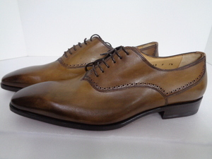 Santoni サントーニ◆４８　F　 7　 1/2◆ITALY製◆キャップトゥ ストレートチップ 革靴 本革 レザー ビジネスシューズ 茶