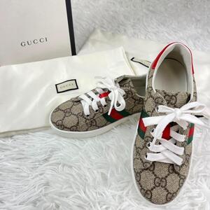 新品未使用　超人気　グッチ　GUCCI　GGスプリーム　GG柄　18cm　29　キッズ　スニーカー　シェリーライン　