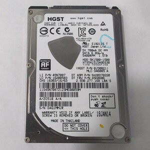 1.5TB 使用時間極少(1228h) 2.5inch HDD SATA P01362【1円スタート】