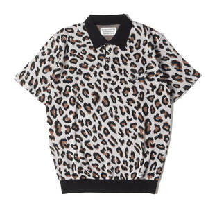 WACKO MARIA ワコマリア ポロシャツ サイズ:L 23SS レオパード柄 ジャガード ニット 半袖ポロシャツ LEOPARD KNIT POLO SHIRT アイボリー