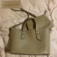 最終値下げ❣️CHARLES & KEITH トートバッグ ベージュ ショルダー