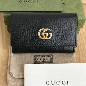 新品同様　極美品　GUCCI グッチ GGマーモント キーケース ブラック