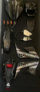 Dトラッカー125 純正外装カウルセット 黒フロント リアフェンダー サイダカバー TRACKER/KLX125