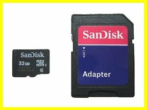 新品 SanDisk マイクロSDHC32GB SDアダプタ付 Class4 送290～