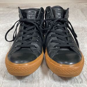 CONVERSE ALL STAR ガムブラック　レザー　ガムソール　ハイカット　28㎝　ブラック ★1000