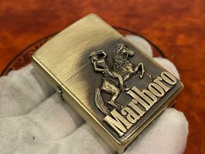 1円 ZIPPO ライター マルボロ Marlboroジッポ Zippoオイルライター真鍮製 中古品 喫煙グッズ ジッポー 火花確認済R657231