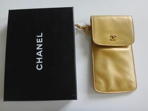 CHANEL シャネル タバコケース シガレットケース レザー レディース ゴールド 中古 c-002