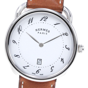 エルメス HERMES AR7Q.810 アルソー デイト クォーツ メンズ 美品 内箱・保証書付き_861000