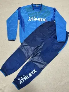 160㎝ ATHLETA ピステ上下 水色/紺色 ジュニア