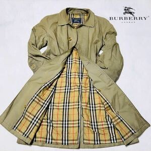 1円〜 人気 BURBERRY バーバリー トレンチコート ノバチェック カーキ 1スタ メンズ コットン イングランド 紳士 通勤 ビジネス