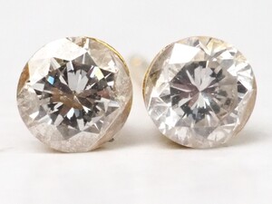 【5952E】K18/K14WG 天然ダイヤモンド 計0.30ct/0.15ct/0.15ct/0.5g ピアス