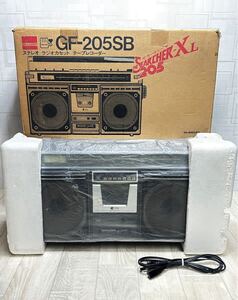 動作品｜Sharp シャープ ザ・サーチャー GF-205SB ステレオラジカセ｜希少レア品｜箱付き｜FM/AM対応 カセットレコーダー 当時物