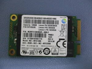 SAMSUNG MZMTE128 mSATA SSD128G★動作品★NO:803