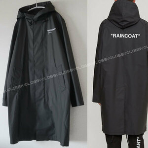 オフホワイト ヴァージル アブロー OFF-WHITE 2018AW QUOTE ” RAIN COAT ” クオート ロゴ フーデッド レイン コート ジャケットXXS