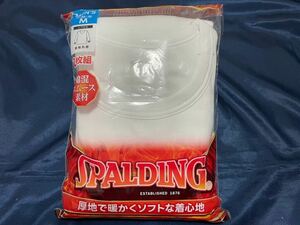 ●サイズ　M●新品●2枚組●SPALDING　スポルディング　長袖丸首　リブ付　綿混スムース素材　厚地で暖かい●ホワイト