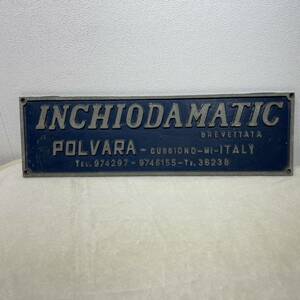 NCHIODAMATIC BREVETTATA POLVARA　看板　非売品　鋳物　アンティーク　重さ2キロ　全長60ｃｍ　イタリア　アンティーク　　X665