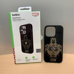 y072528m Belkin iPhone 14 Pro ケース ディズニー創立100周年 マーベル アイアンマン MagSafe対応 マグネット搭載 薄型 超耐衝撃 UV耐性