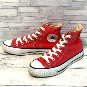 R6127bL CONVERSE ALL STAR HI コンバース オールスターハイ 24.5cm ハイカットスニーカー レッド 赤 レディース キャンバス 6J 10 07 A97