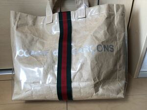 国内正規品 ギャルソン ｘ グッチ ロゴ PVC トートバッグ COMME des GARCONS HAPPY HOLIDAYS GUCCI